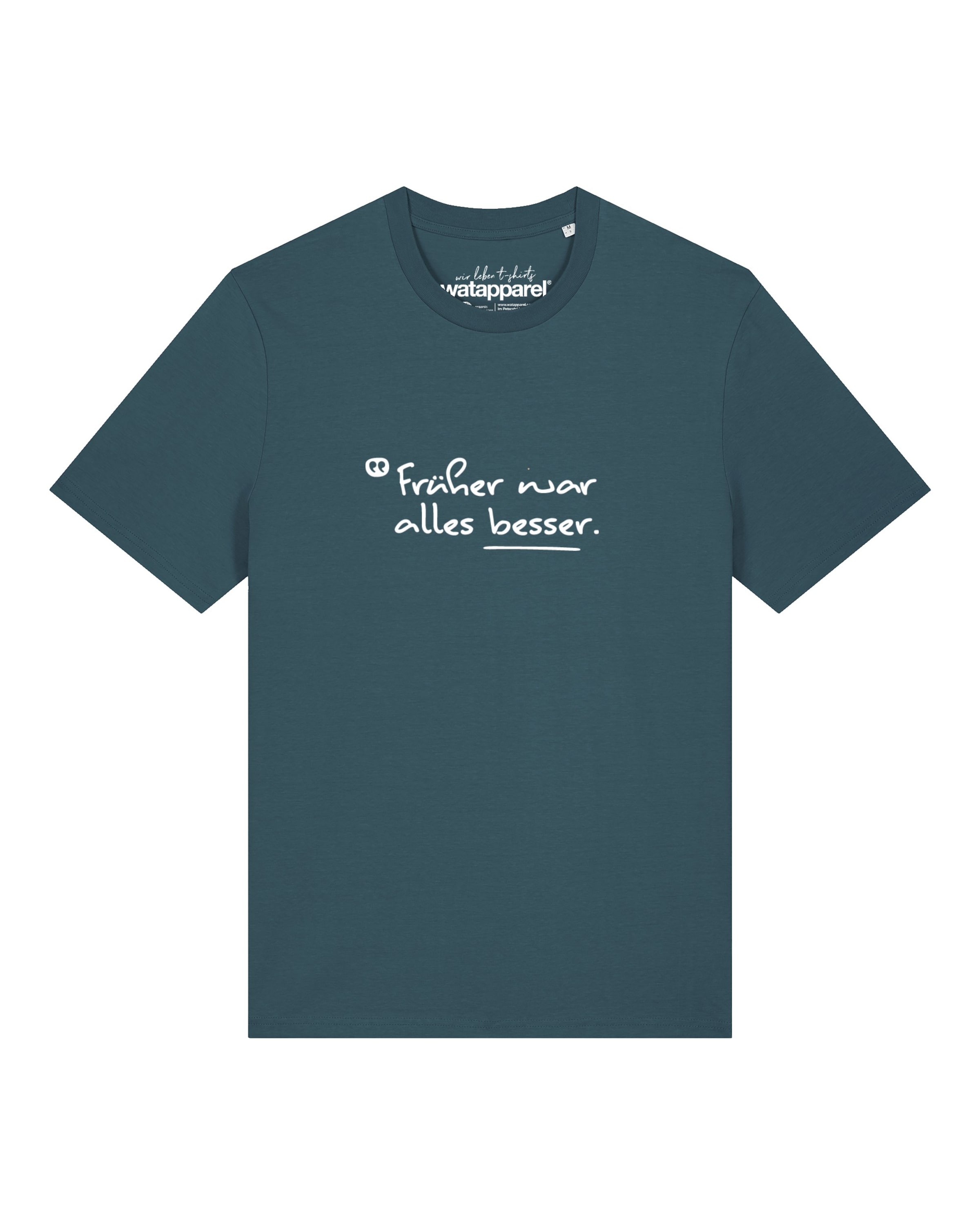 Maglietta 'Früher War Alles Besser' di Watapparel in blu: frontale