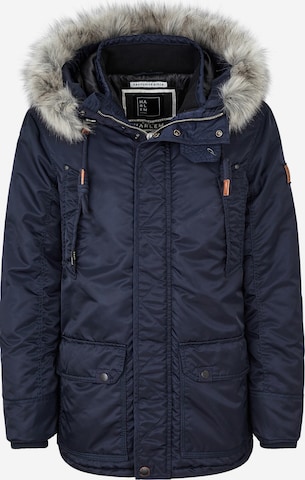 Harlem Soul Between-Seasons Parka 'Chi-Cago' in Blue: front