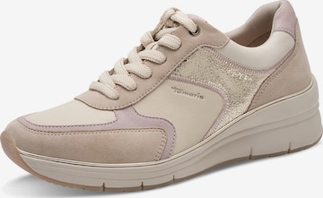 Tamaris Sneakers laag in Beige: voorkant
