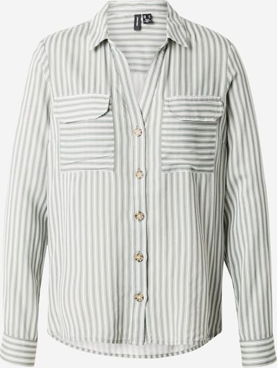 VERO MODA Blusa 'VMBUMPY' en verde oscuro / blanco, Vista del producto