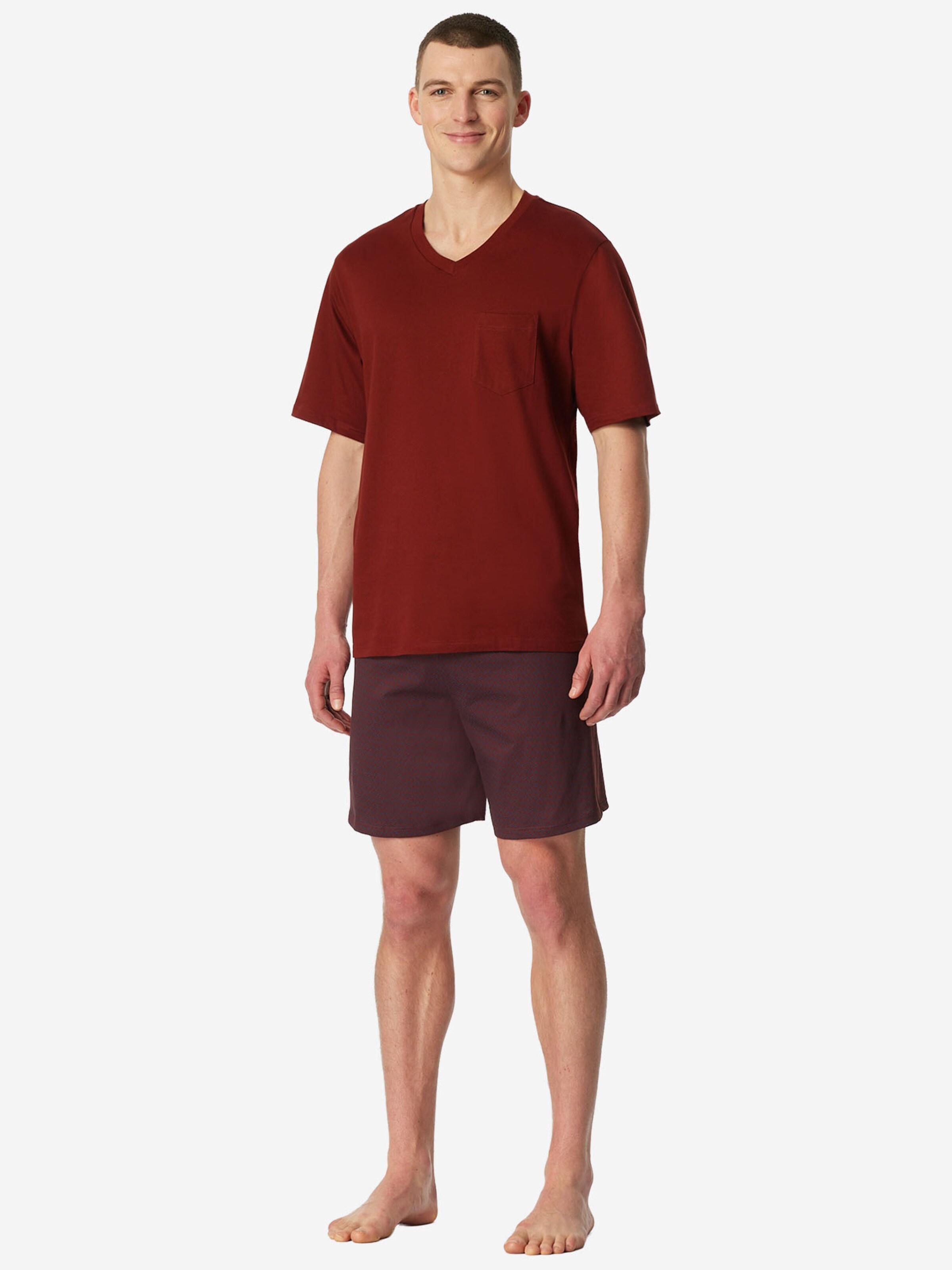 SCHIESSER Shorty ' Comfort Essentials ' in Braun: Vorderseite