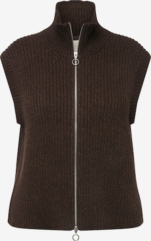 Ulla Popken Knit Cardigan in Brown: front