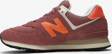 Baskets basses '574' new balance en rouge : devant