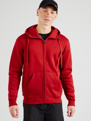 G-STAR Zip-Up Hoodie 'Premium Core' in Red: front