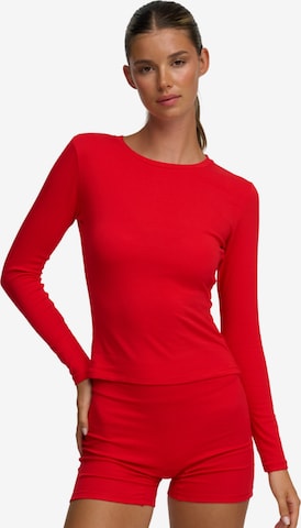 cfab T-shirt 'Cotton Longsleeve' i röd: framsida