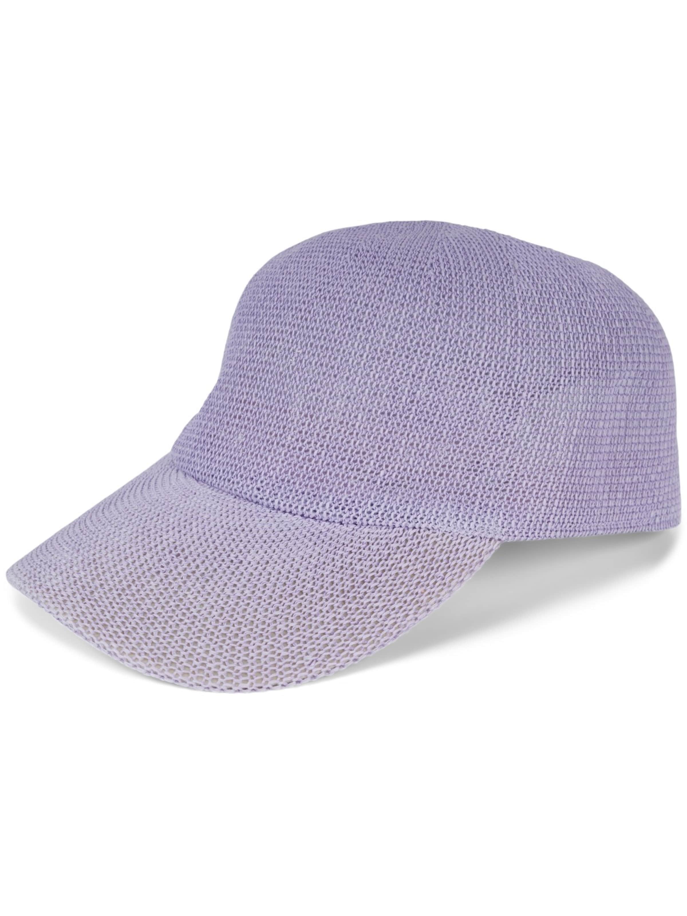 styleBREAKER Cap 'Papierstroh Baseball Cap' in Purple: front