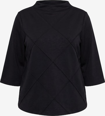 Ulla Popken Sweatshirt in Zwart: voorkant