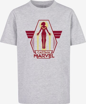 ABSOLUTE CULT Shirt 'Captain Marvel - Flying Warrior' in Grey: front