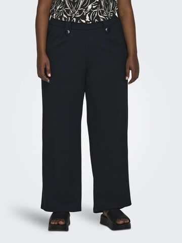 ONLY Carmakoma Wide leg Pleat-Front Pants in Black: front