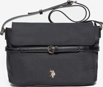 U.S. POLO ASSN. Handtasche 'HOUSTON FLAP' in Schwarz: Vorderseite