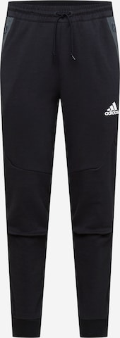 ADIDAS SPORTSWEAR Дънки Tapered Leg Спортен панталон 'Designed For Gameday' в черно: отпред