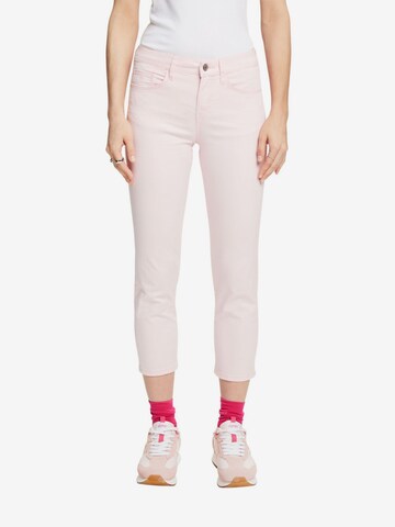 Coupe slim Pantalon ESPRIT en rose : devant
