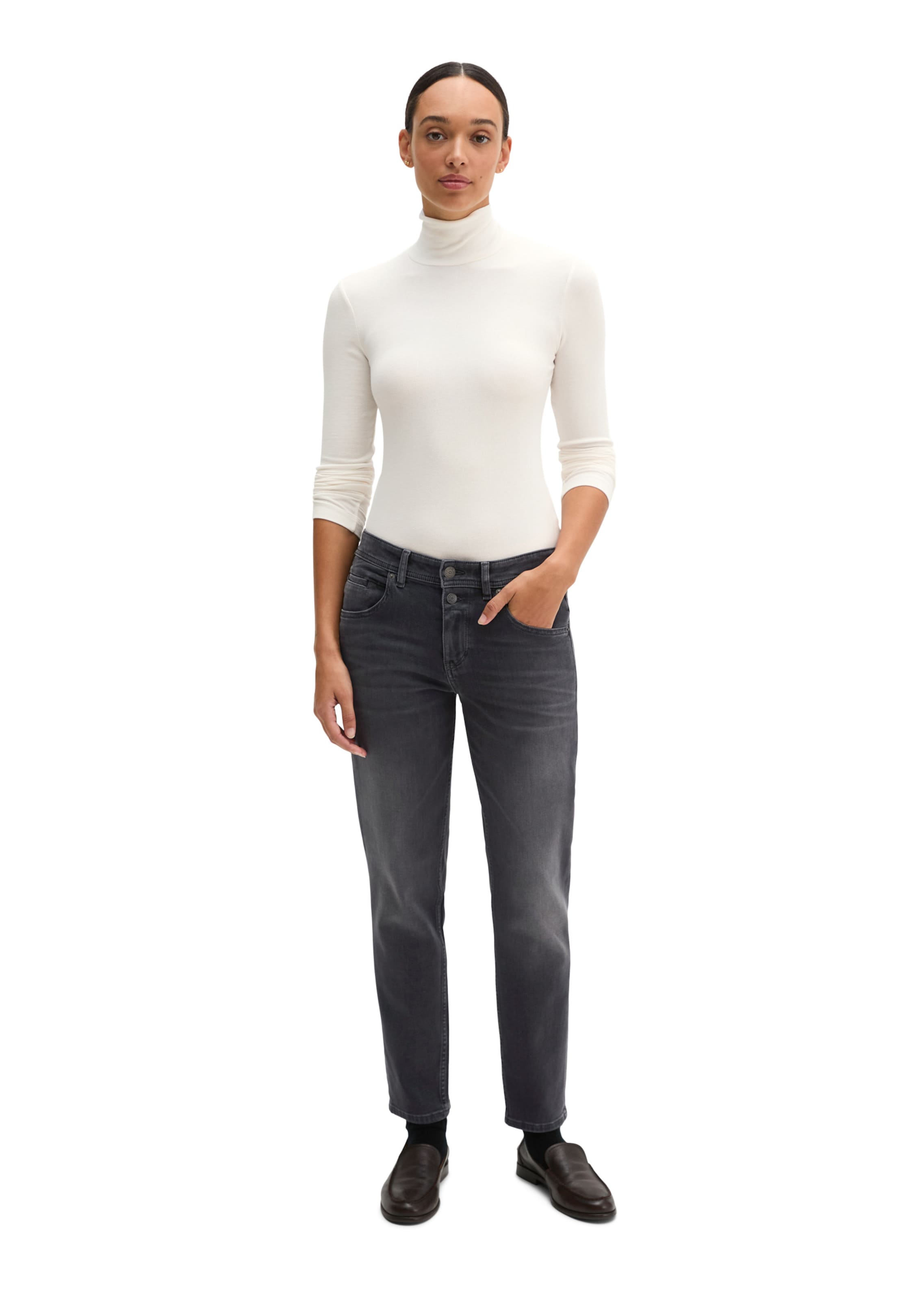 Marc O'Polo Loosefit Jeans 'Theda' in Grijs: voorkant