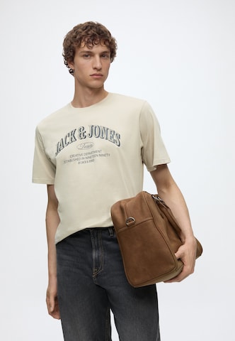 JACK & JONES Μπλουζάκι 'JJEDENVER' σε μπεζ