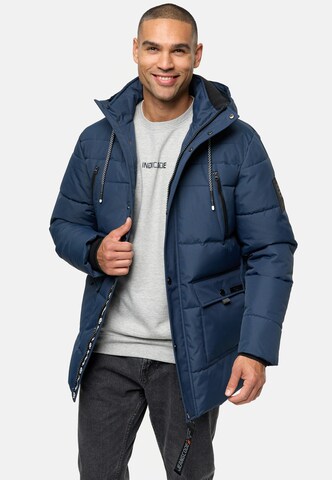 INDICODE JEANS Winter Jacket 'Wess' in Blue: front