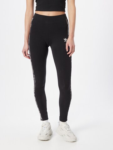 ADIDAS ORIGINALS Skinny Leggings '3-Stripes Print' in Schwarz: predná strana