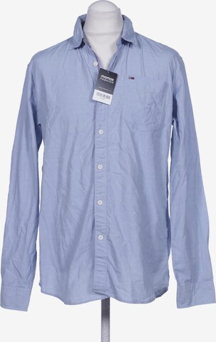 Tommy Jeans Button Up Shirt in XL in Blue: front