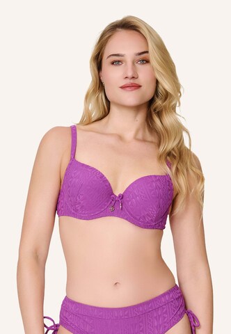 LingaDore T-shirt Bikini top in Purple: front