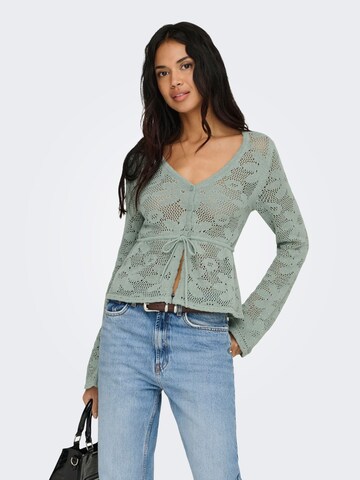 Cardigan 'ONLIsabel' ONLY en vert : devant