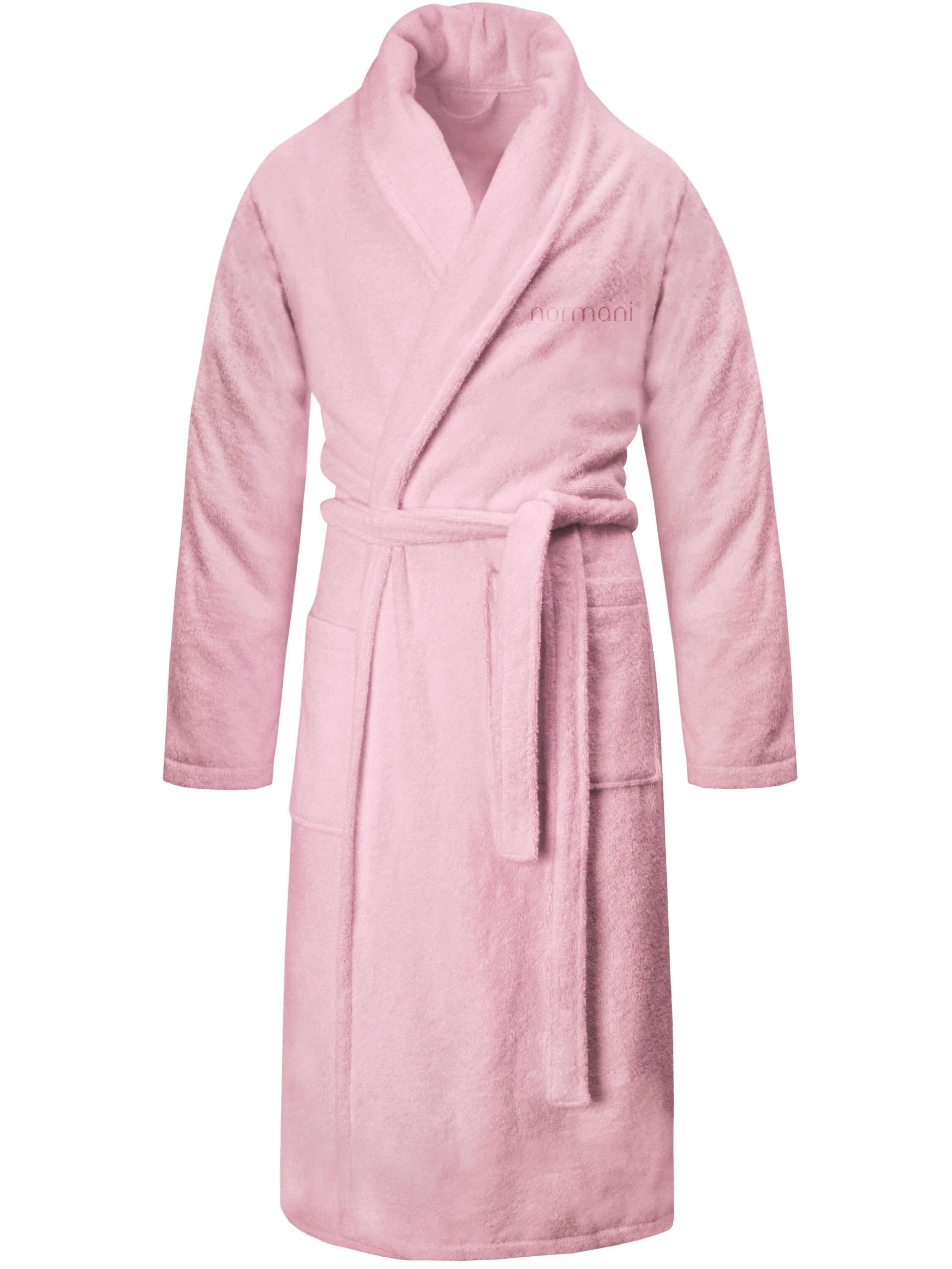 Peignoir long normani en rose : devant