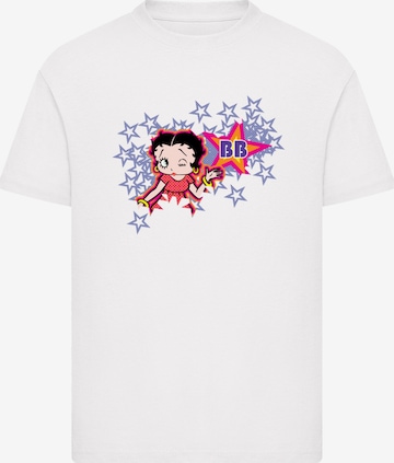 F4NT4STIC Shirt 'Betty Boop Purple Stars And Dots' in White: front