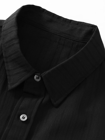 ALLTHEMEN Comfort fit Button Up Shirt 'Schwung' in Black