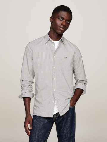 Coupe slim Chemise TOMMY HILFIGER en vert : devant