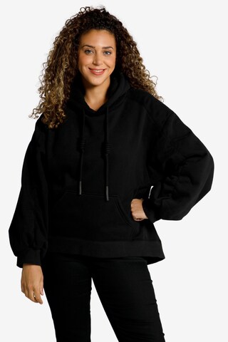 Sweat-shirt Ulla Popken en noir : devant