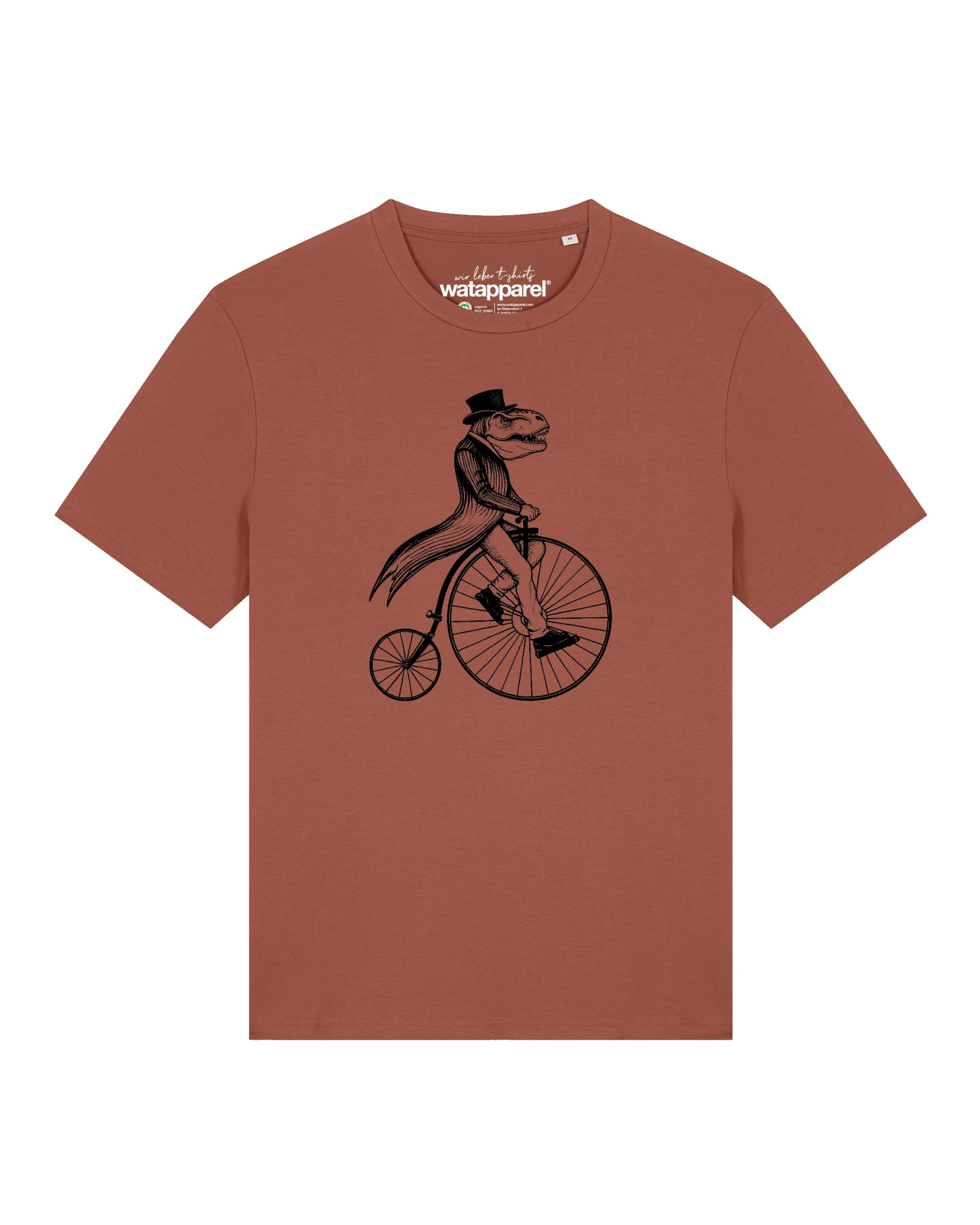 T-Shirt 'T-Rex Auf Fahrrad' Watapparel en rouge : devant