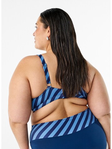 Swim by Zizzi Triangel Bikinitop 'Stina' in Blau
