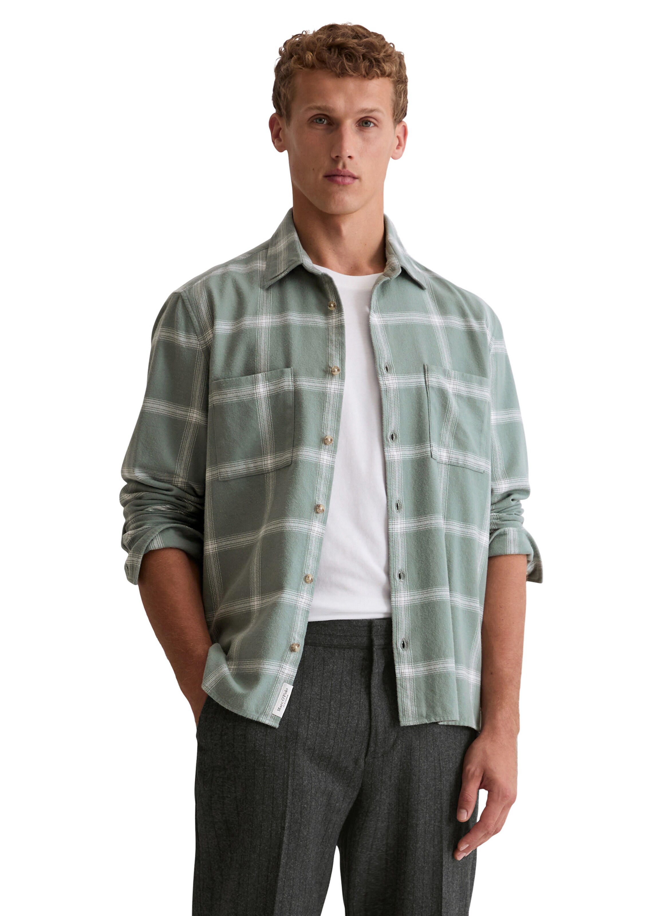 Marc O'Polo Regular fit Button Up Shirt in Blue: front