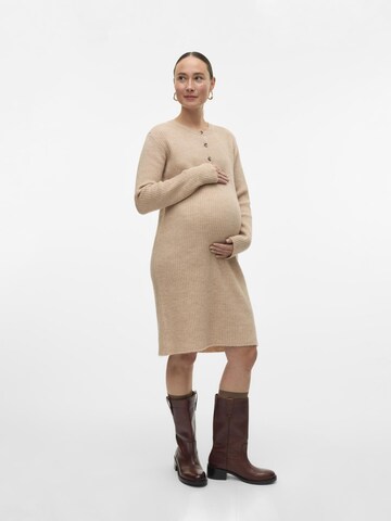 MAMALICIOUS Gebreide jurk in Beige