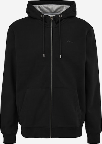 s.Oliver Zip-Up Hoodie in Black: front