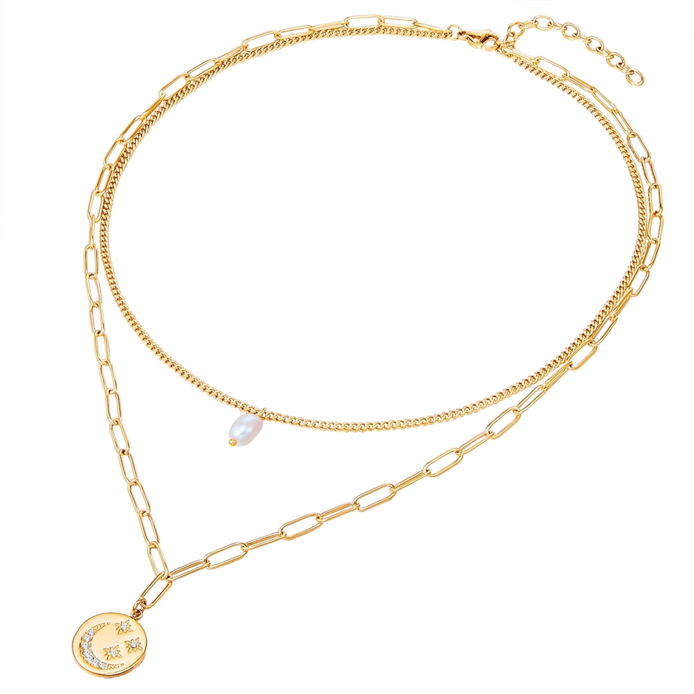 Valero Pearls Kette in goldgelb / perlweiß, Produktansicht