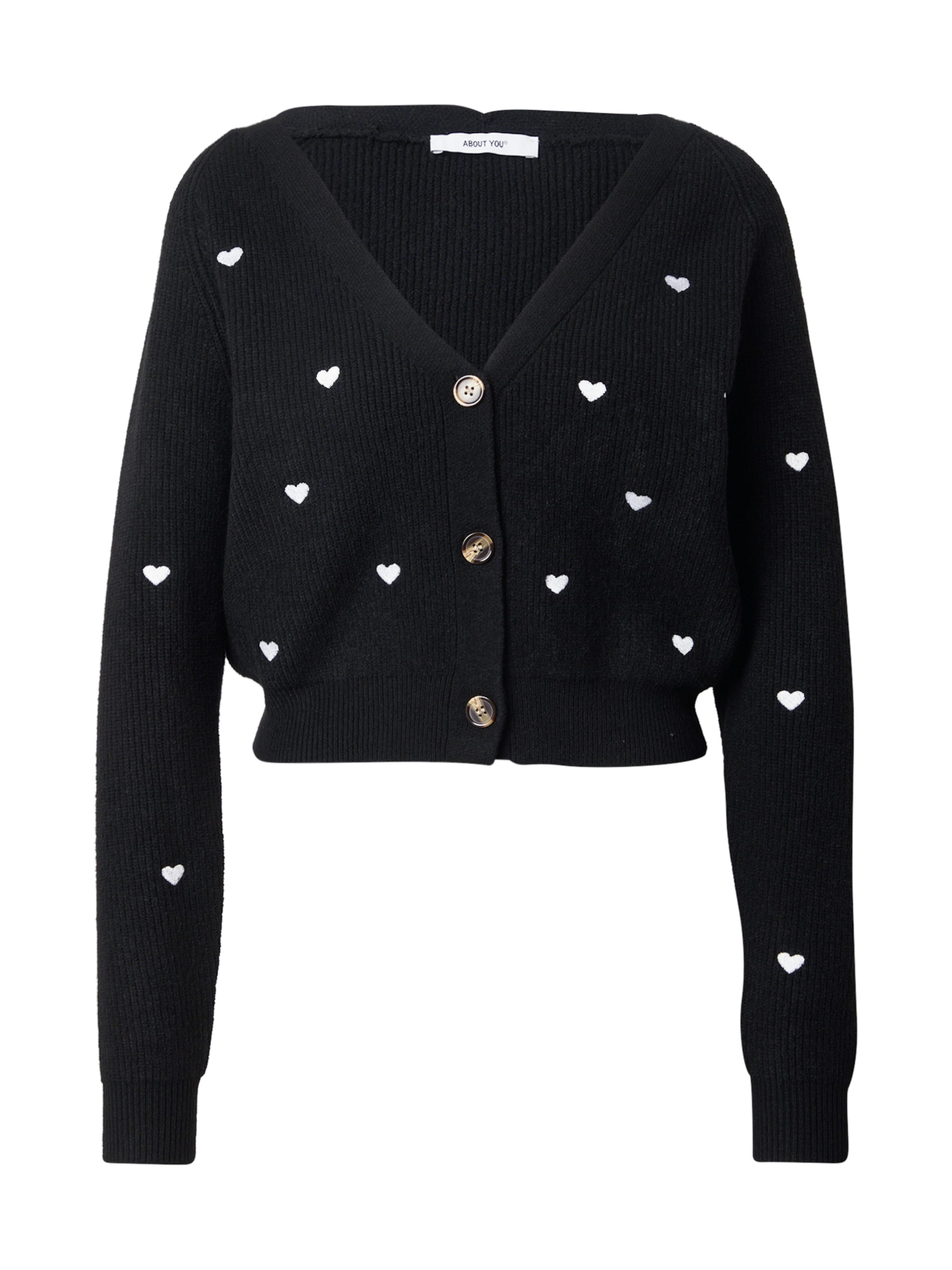 ABOUT YOU Cardigan 'Lana' i sort / hvid, Produktvisning