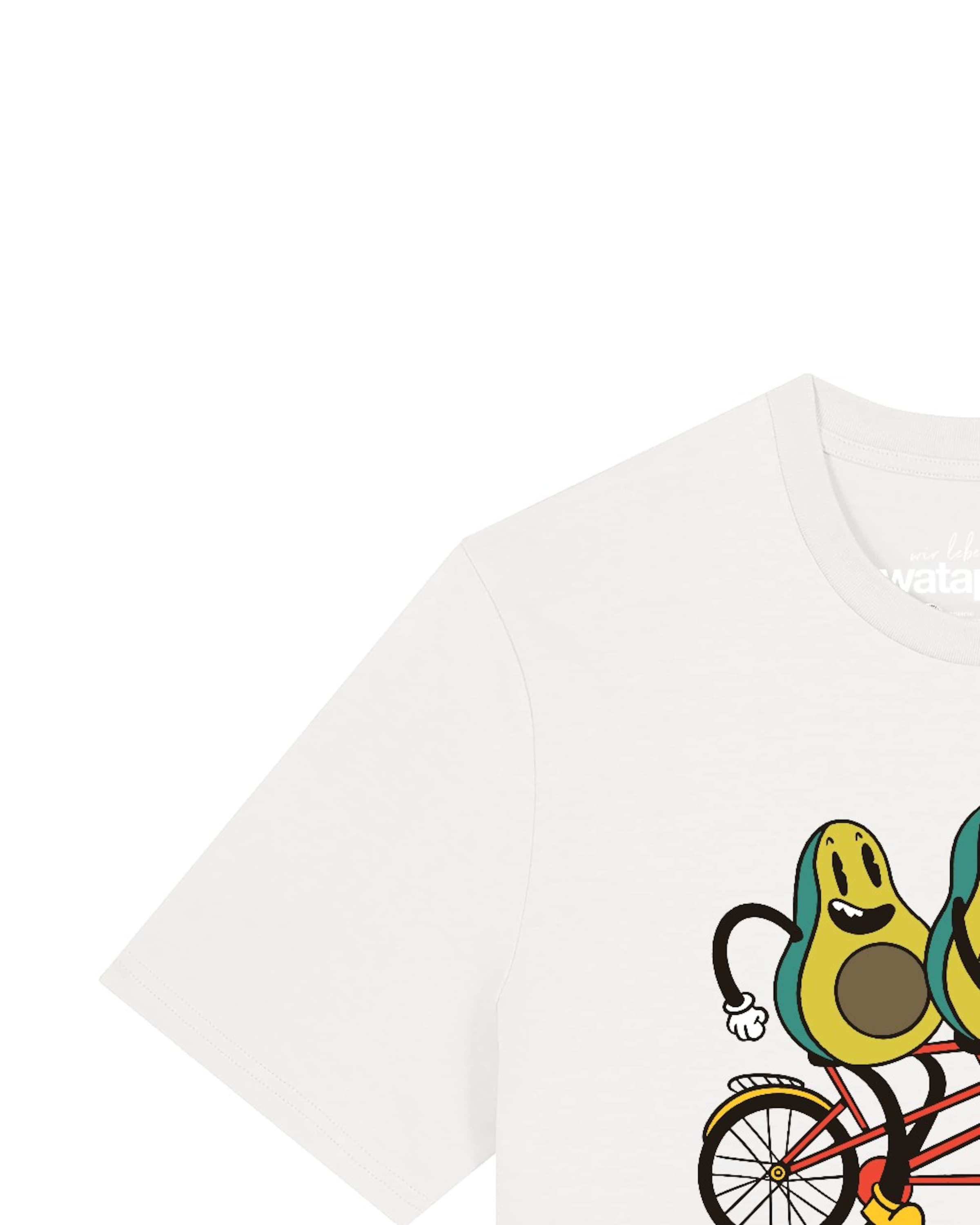 T-Shirt 'Avocado Fahrrad' Watapparel en blanc