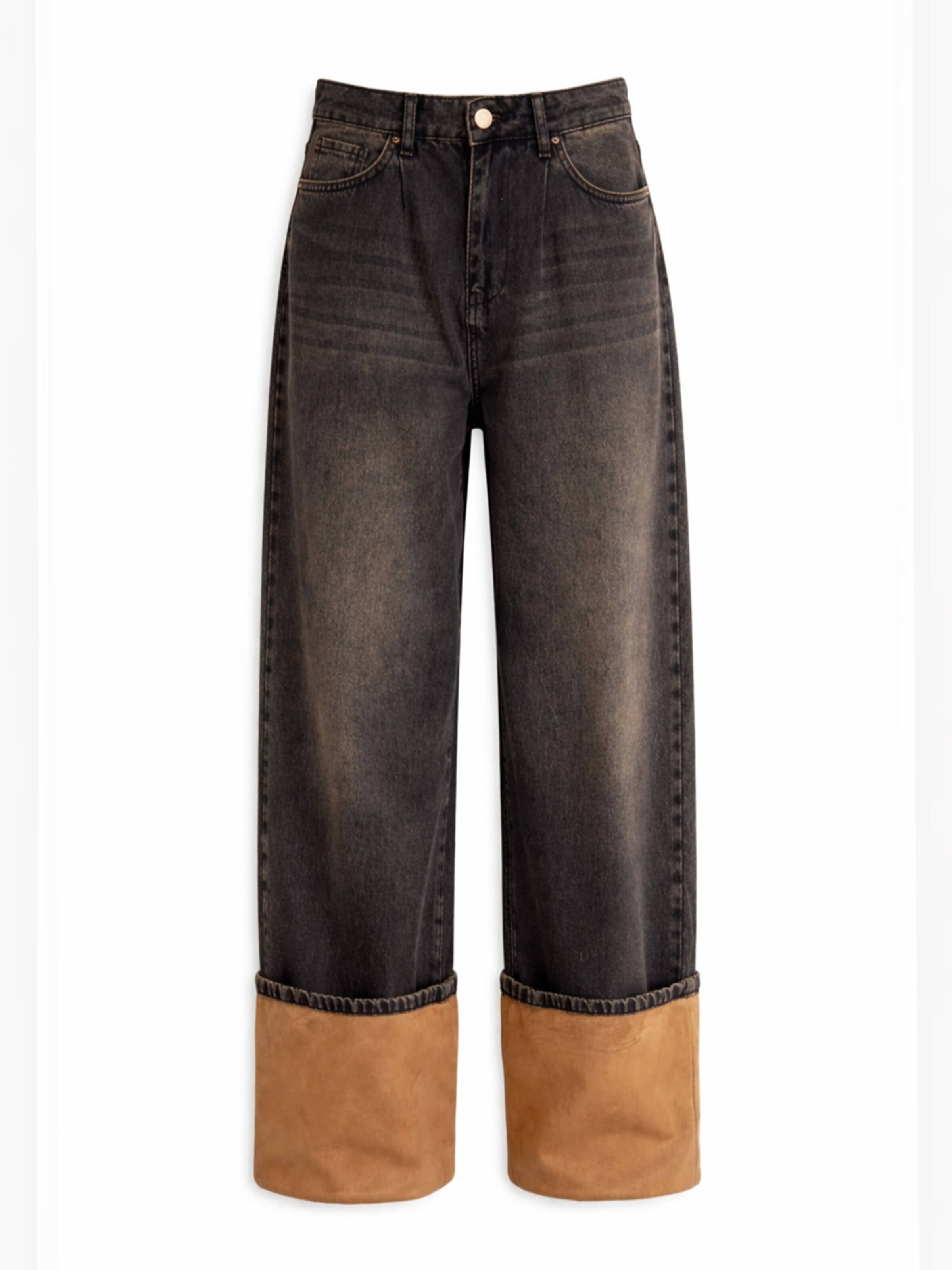 IT'S BASIC Baggy Jeans 'Baggy Mid Rise Jeans' in Bruin: voorkant