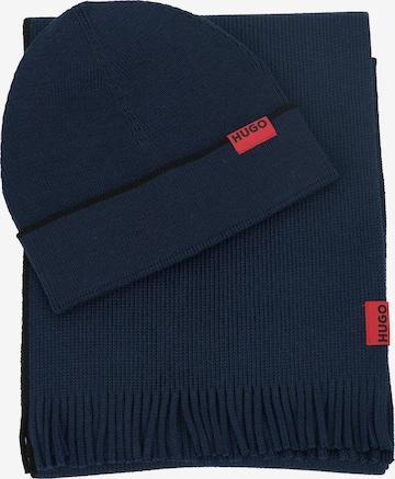 HUGO Schal und Mütze 'Zaschel' in Blau: Vorderseite