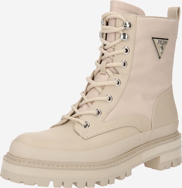 GUESS Lace-Up Ankle Boots 'Bada' in Beige: front