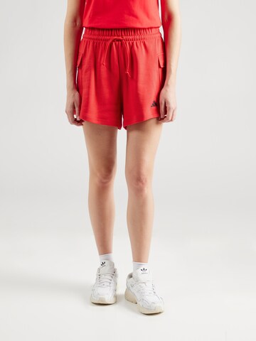 ADIDAS SPORTSWEAR Loose fit Sports trousers 'Essentials' in Red: front