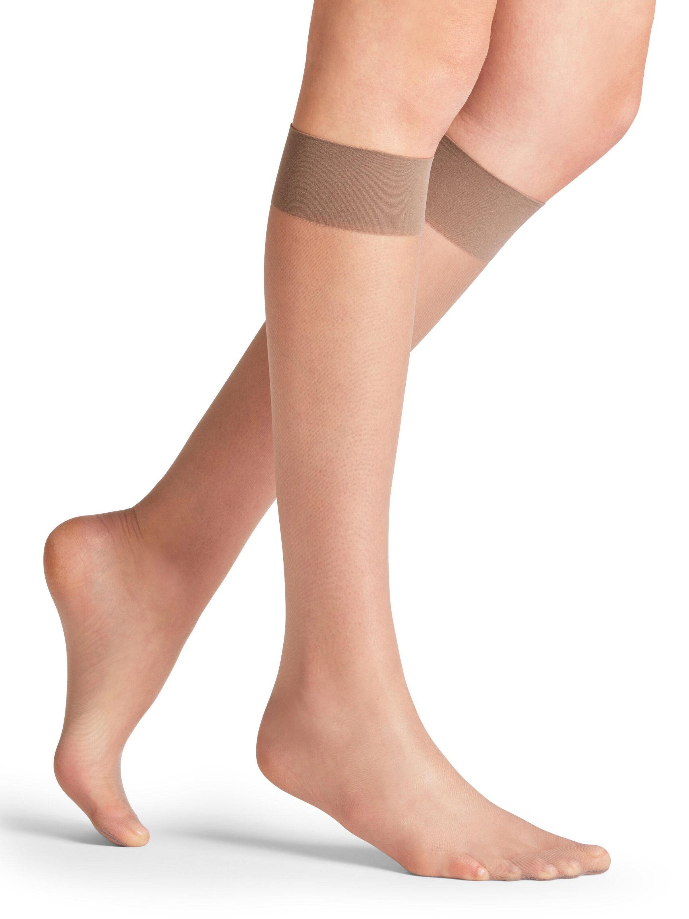 FALKE Knee High Socks 'Seidenglatt' in Grey