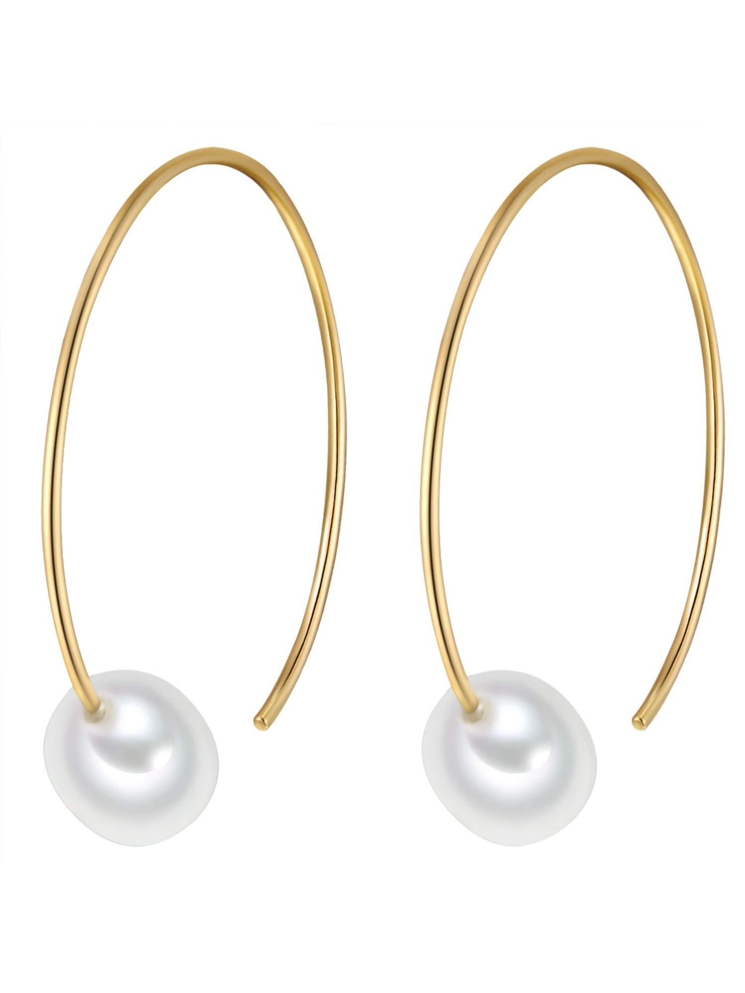 Valero Pearls Earrings in Gold: front