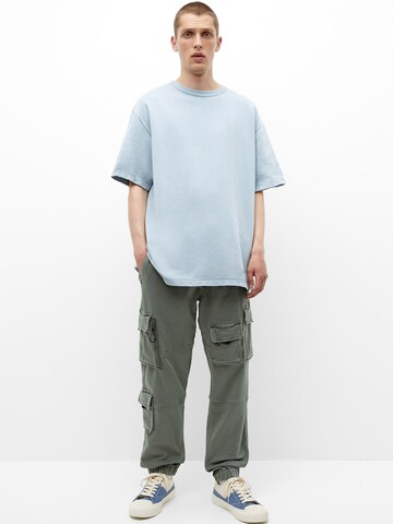 Pull&Bear Tapered Cargobroek in Groen: voorkant