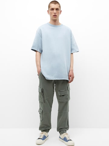 Effilé Pantalon cargo Pull&Bear en vert : devant