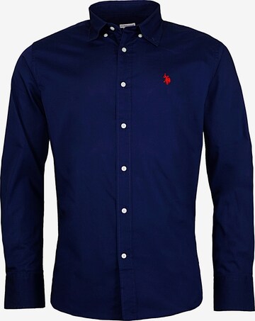 U.S. POLO ASSN. Regular fit Overhemd in Blauw: voorkant