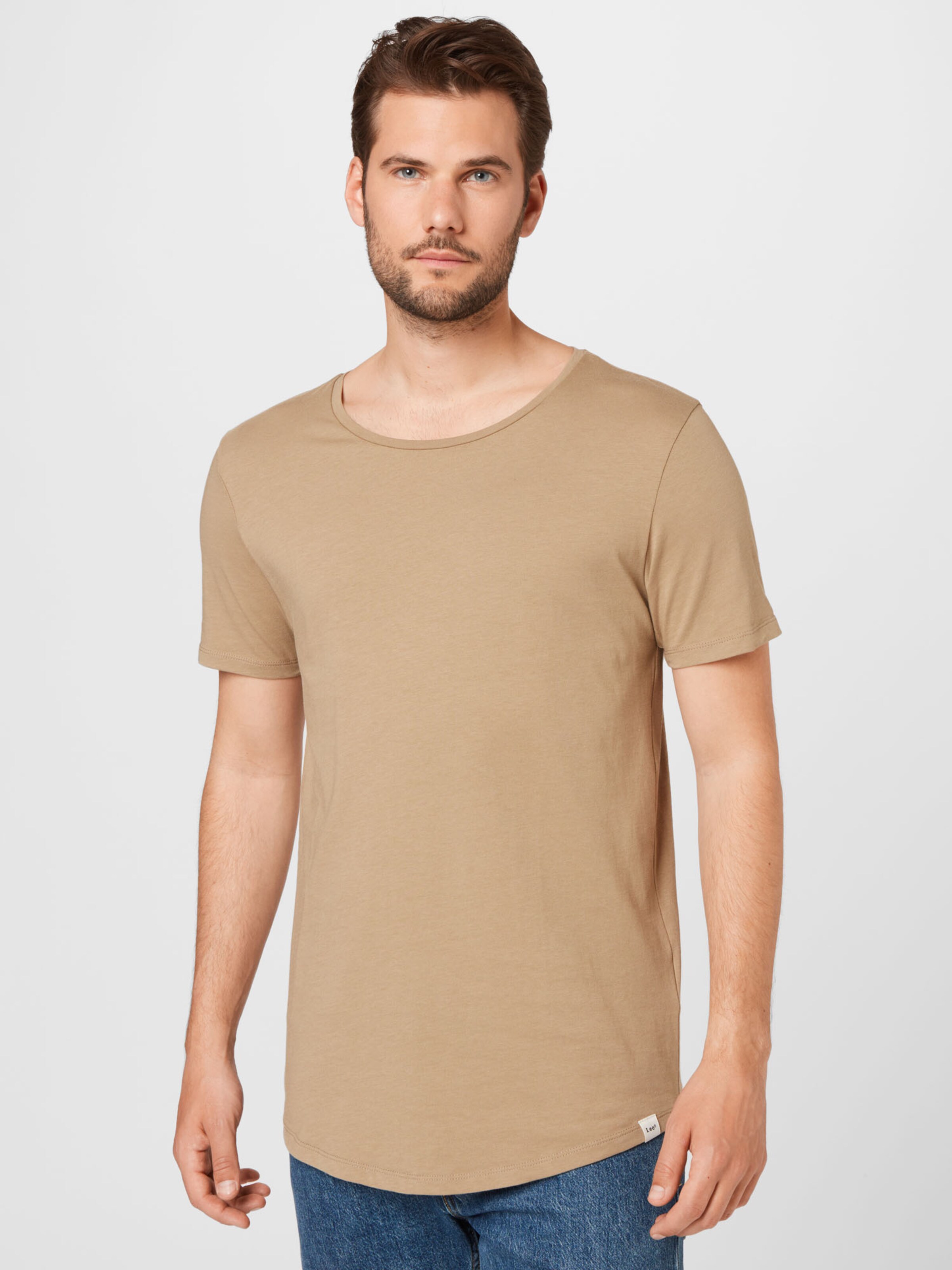 Männer Shirts Lee T-Shirt in Dunkelbeige - PP91524