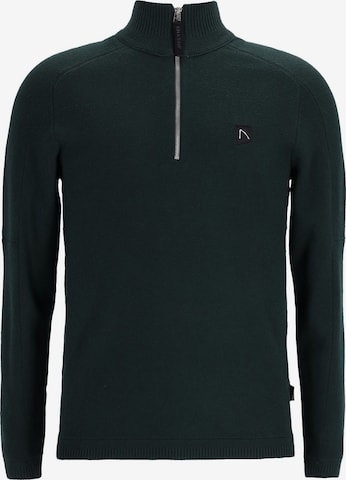 Pull-over 'Oscar Half Zip' CHASIN' en vert : devant