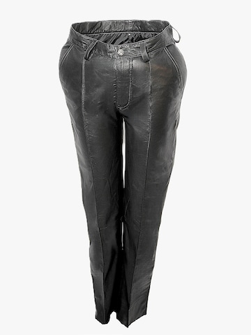 Be  Noble Regular Bügelfaltenhose 'Lederhose als elegante Bundfaltenhose'‌ in Schwarz