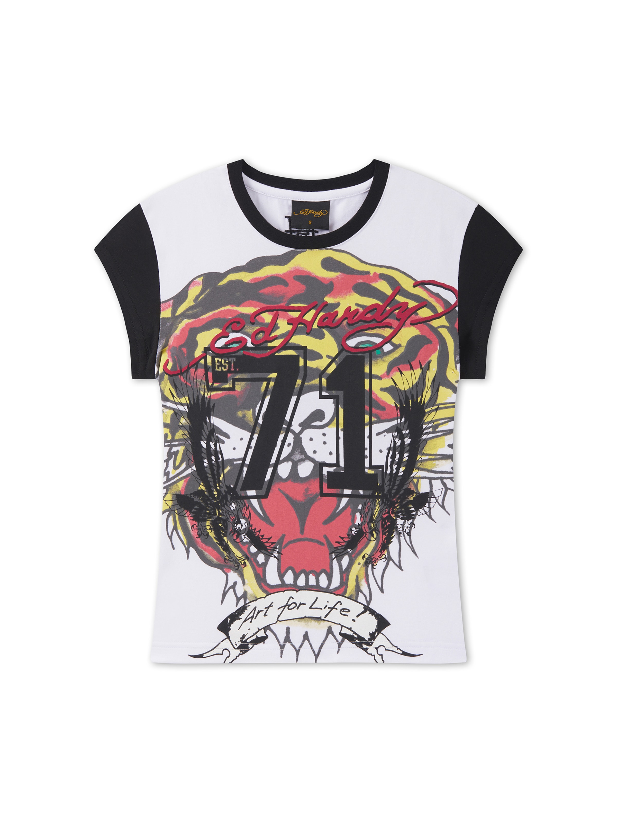Ed Hardy Μπλουζάκι 'Roaring Tiger' σε μαύρο: μπροστά