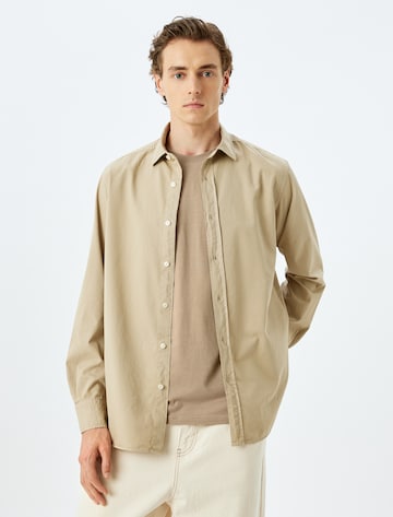 Koton Regular fit Button Up Shirt in Beige: front